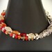 Opal Bracelet - Multi Strand Fire Opal with Wirework in Fine Silver