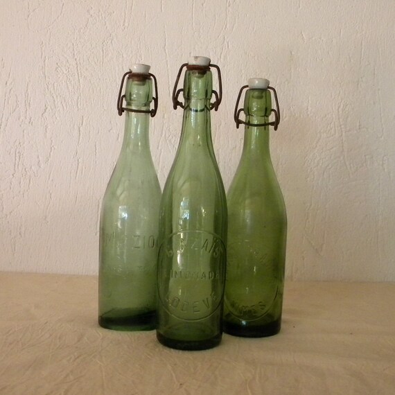 Vintage French lemonade bottles by lapomme on Etsy