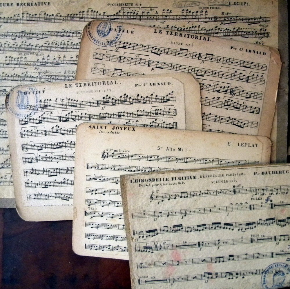 Vintage French sheet music, lot of 10