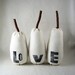 The Love Pears, white plush home and wedding decor