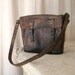 Vintage leather bag recycled brown bike sack