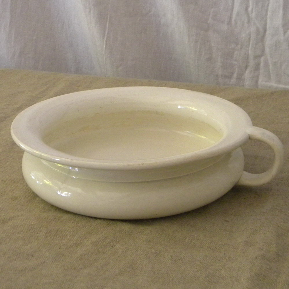 White porcelain chamber pot, vintage French country decor