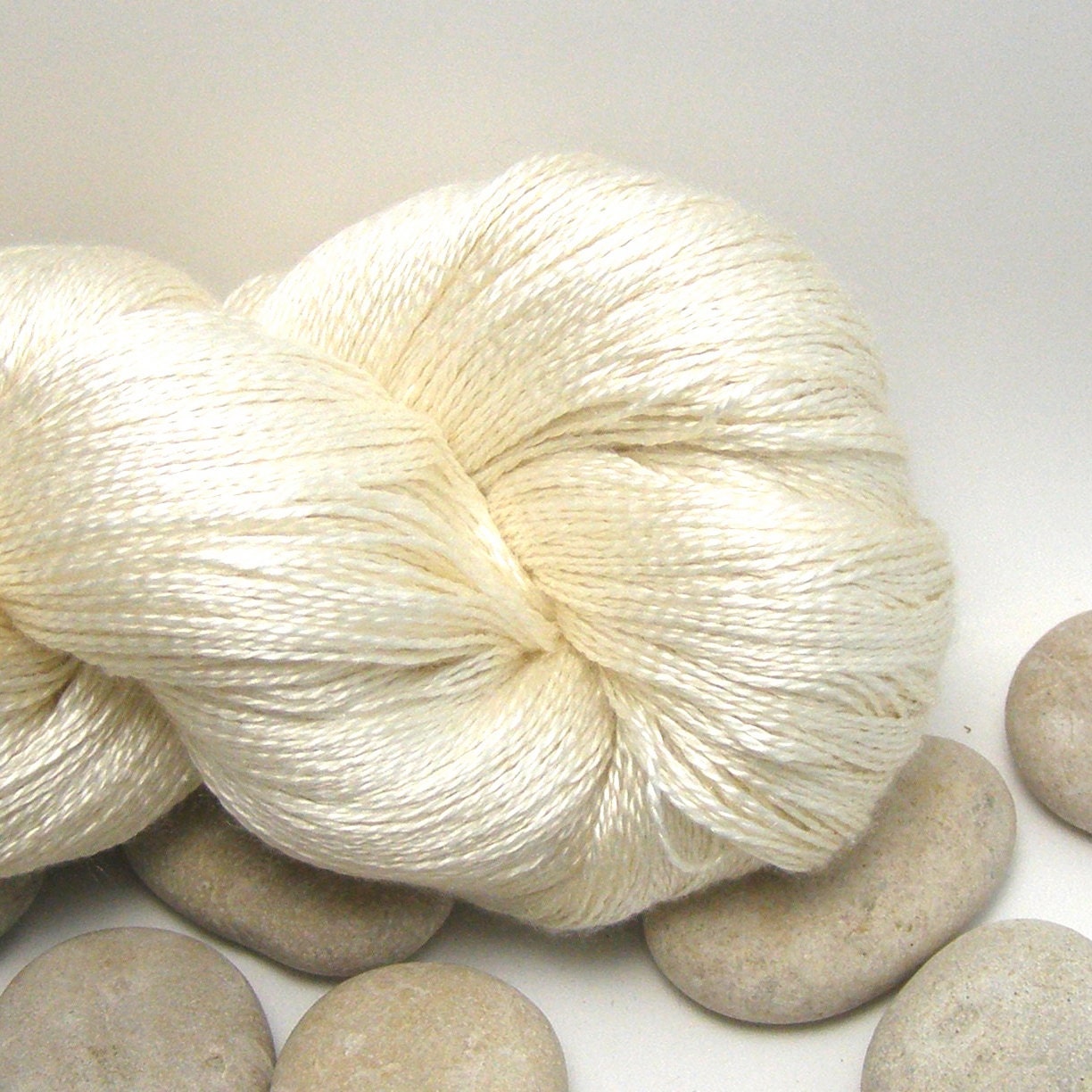 Undyed Swiss Silk Knitting Yarn - Lace Weight, Natural, 980yds - Ivory