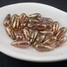 Czech Glass Beads 12mm Pressed Drop Brown Luster - 16
