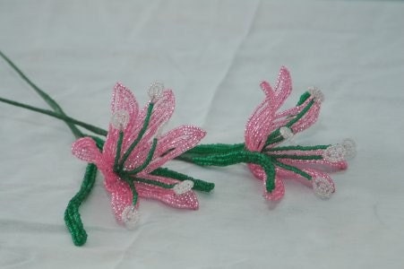 French Beaded Pink Lilly