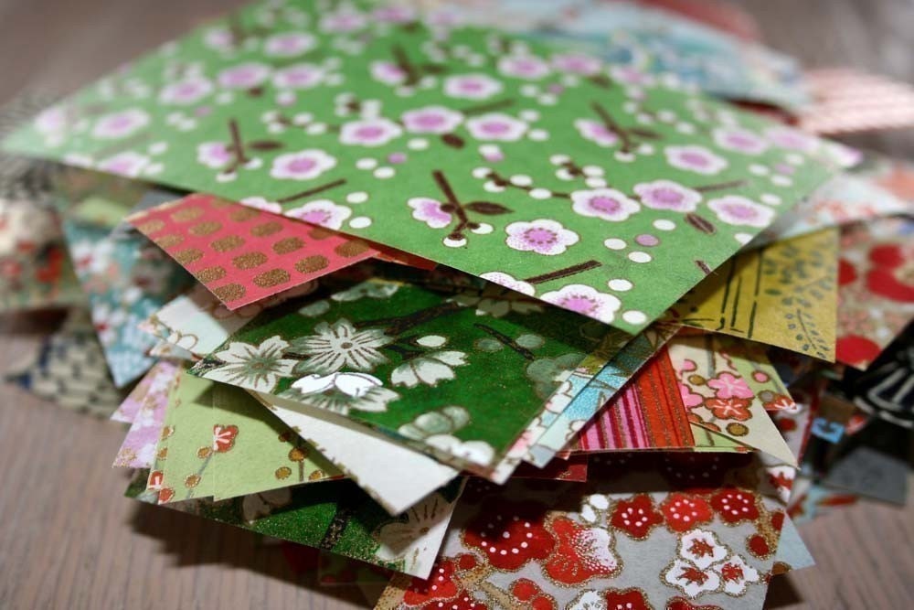 Sumo scrap paper pack - Chiyogami or yuzen paper - assorted