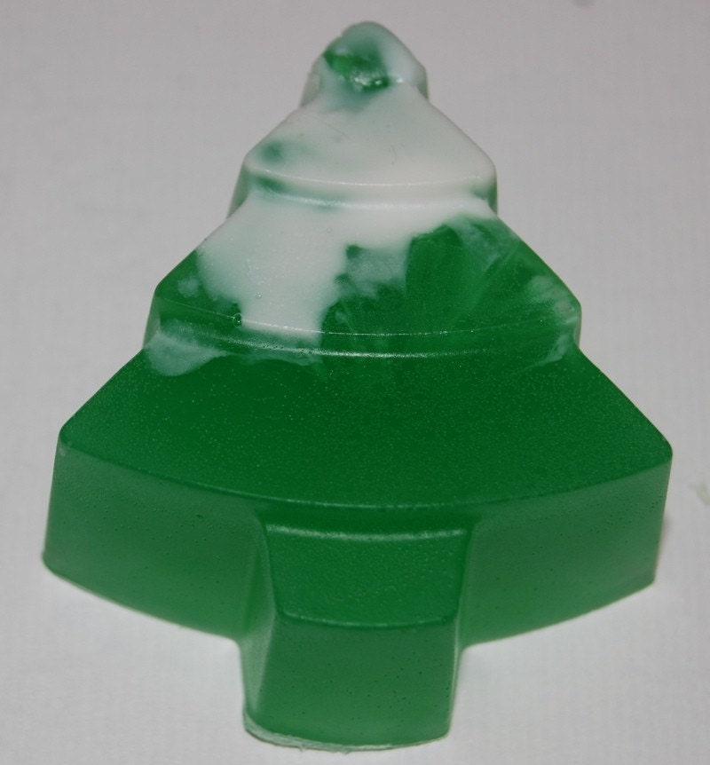 Snowy Christmas Tree Glycerin Soap