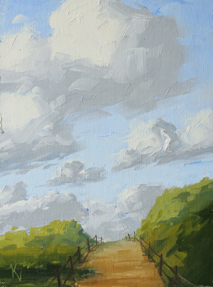 Ascending Sky - Sized 8" x 6" - Original Oil Painting of Clouds