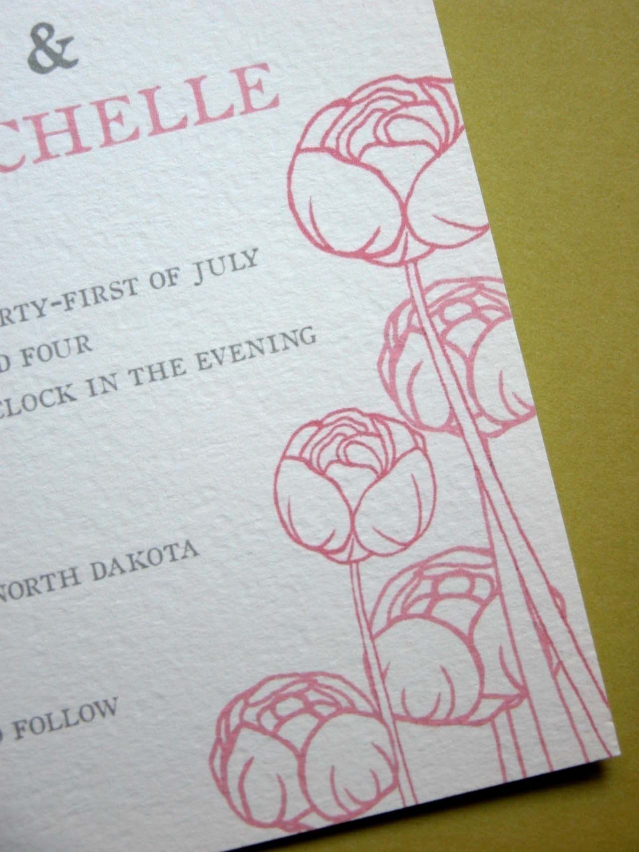 SAMPLE-Peonies Wedding Invitation and RSVP set
