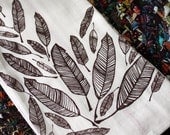 Feather Screen-Printed Dishtowels-set of 2
