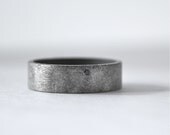 Black Diamond Ring - Wedding Band - Great for Men or Women - Oxidized Sterling Silver