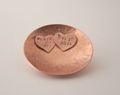 Wedding Ring Bowl -  Ring Dish - Custom Made Hammered Copper Bowl - Ring Bearer  - Alternative Ring Pillow