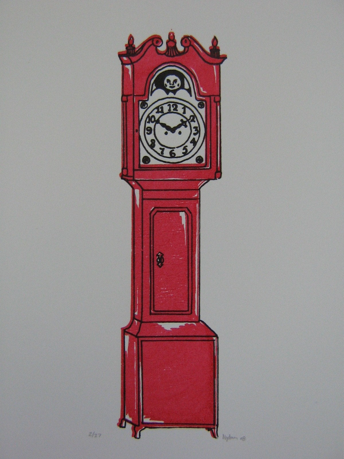 Printable Grandfather Clock | grandfather clock gocco print by nydress on etsy Printable Grandfather Clock | grandfather clock gocco print by nydress on etsy