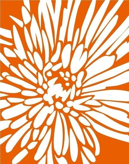 16 x 20 - White Dahlia - Modern Art Print