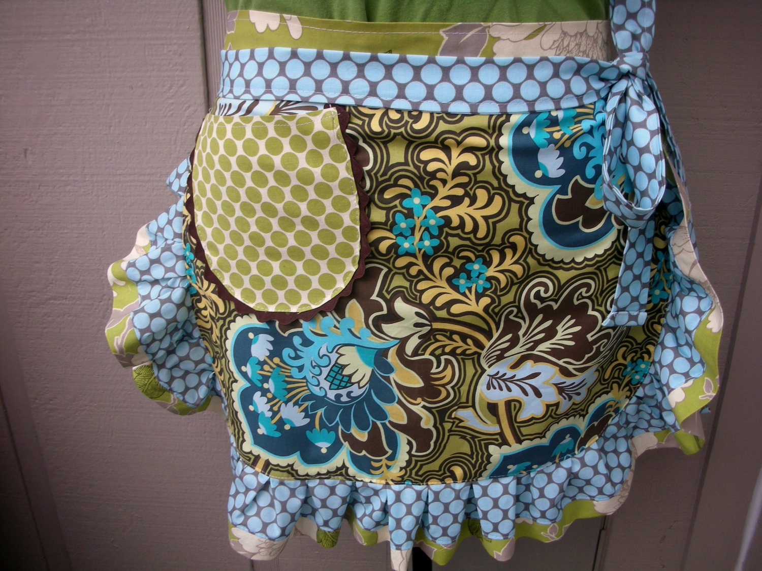 Aprons Half Aprons Handmade Apron Gothic Rose Apron Handmade Amy Butler Apron