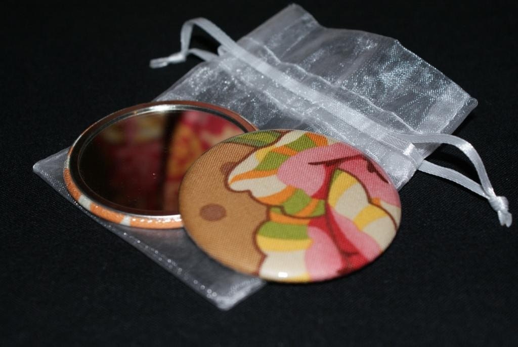 Island Girl Bags - Fabric Covered Pocket Mirror 2.25 inches Heather Bailey