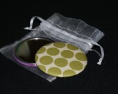 Island Girl Bags - Fabric Covered Pocket Mirror 2.25 inches Amy Butler polka dots