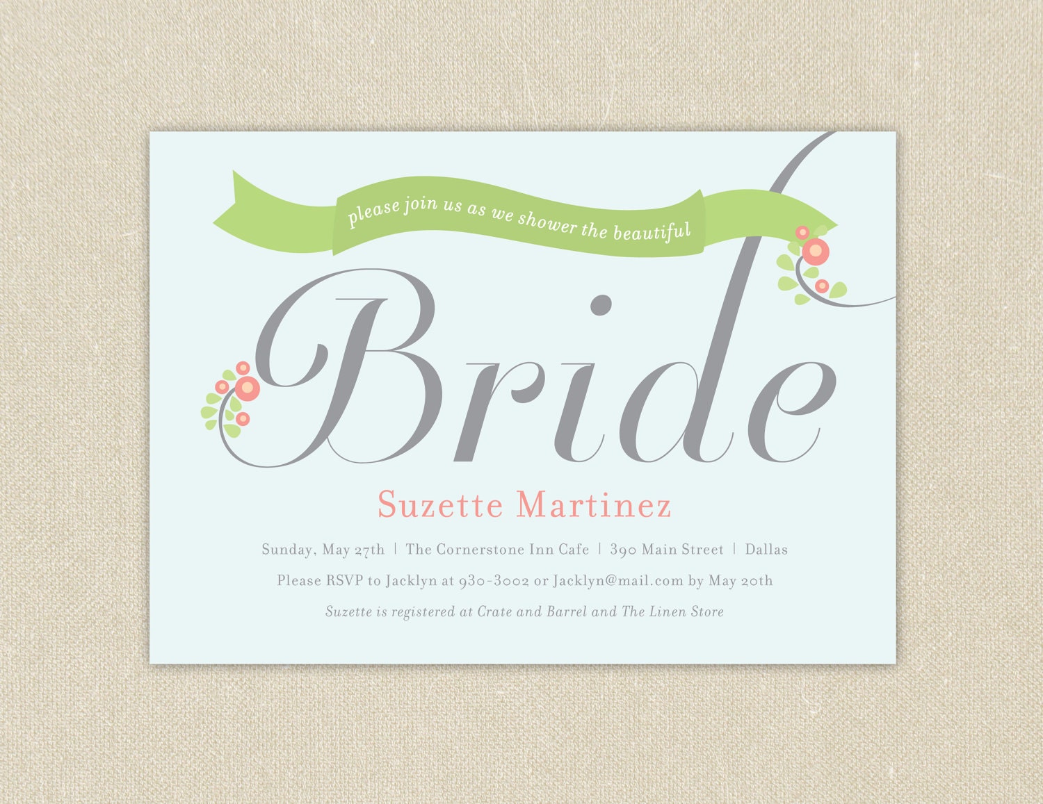 Bridal Shower Invitations: Bridal Banner