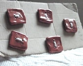 Five Square Ceramic Buttons