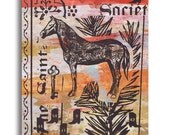 Horse Panel Painting, Original Art on Wood