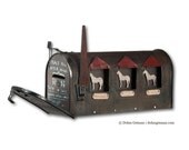 Pony Express, Upcycled Mailbox Mixed Media Art Metal Sculpture with Horse by Dolan Geiman, In Stock Ready to Ship