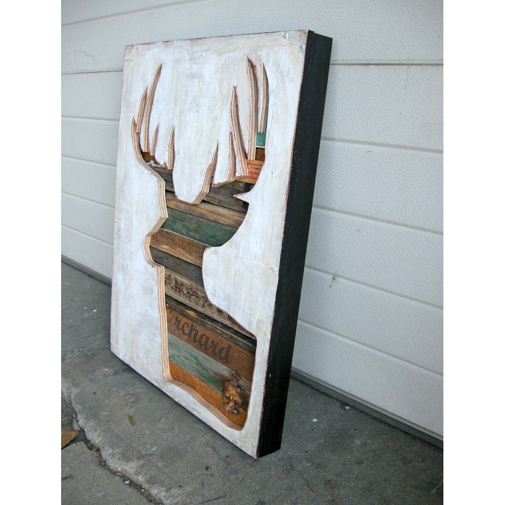 Modern Rustic Original Deer Art , Virginia Den Collection No. 03 (2010)