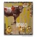 Southern Arts, Texas Bull, Art Print on Wood, Chartreuse Painting