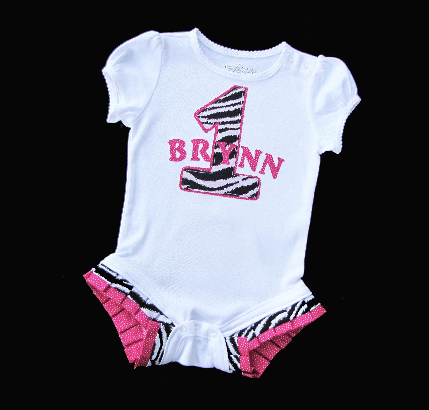 Zebra..BIRTHDAY Ruffle Romper... PERSONALIZED with your childs name