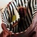 TomTom Tote in Leather and black/white stripes - Made To Order