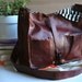 TomTom Tote in Leather and black/white stripes - Made To Order