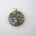 Retro Floral Dime Charm Pendant -Flower Pendant- Flower Charm - Repurposed - Upcycled - Chain sold seperately