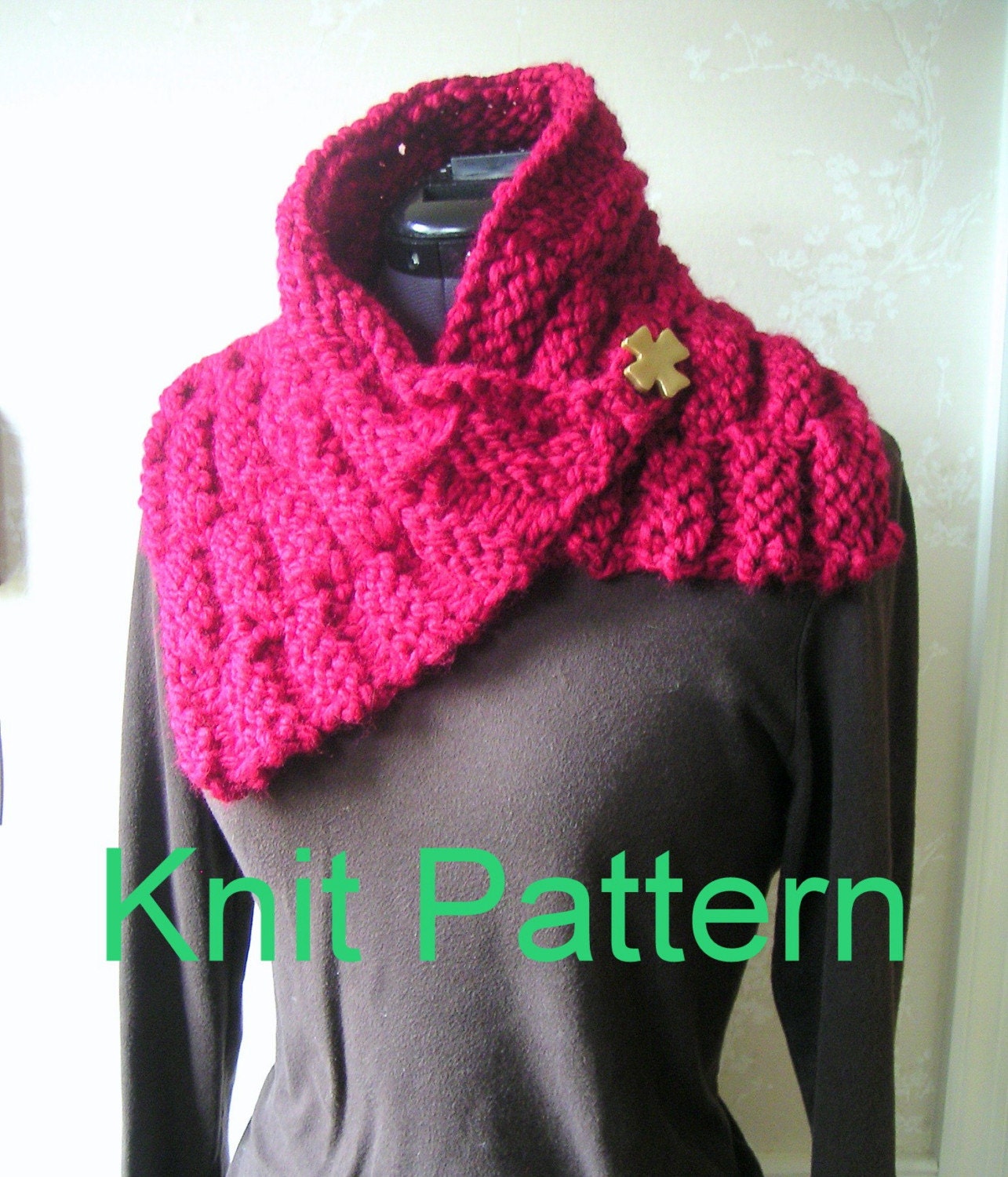 One Skein Scarf EASY Knit Pattern pdf by GraceKnittingPattern