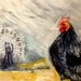 Blanche at the Fair original chicken art by maudstarr