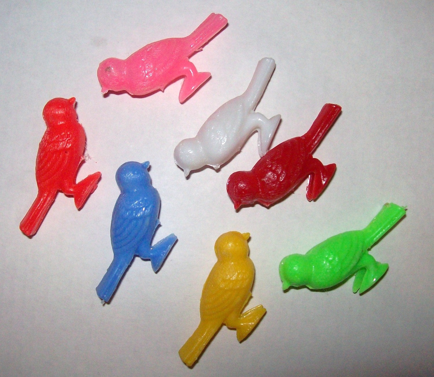 7 Vintage Plastic Toy Bird Whistles Gumball Machine by PunkinPrims