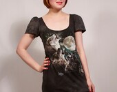 Black Howling Wolves Dress MADE TO ORDER