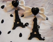 Black and White Eiffel Tower Earrings