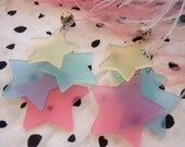 Rainbow Pastel Dangling Stars Earrings