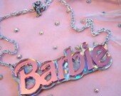 Confetti and Pink Acrylic BARBIE Necklace