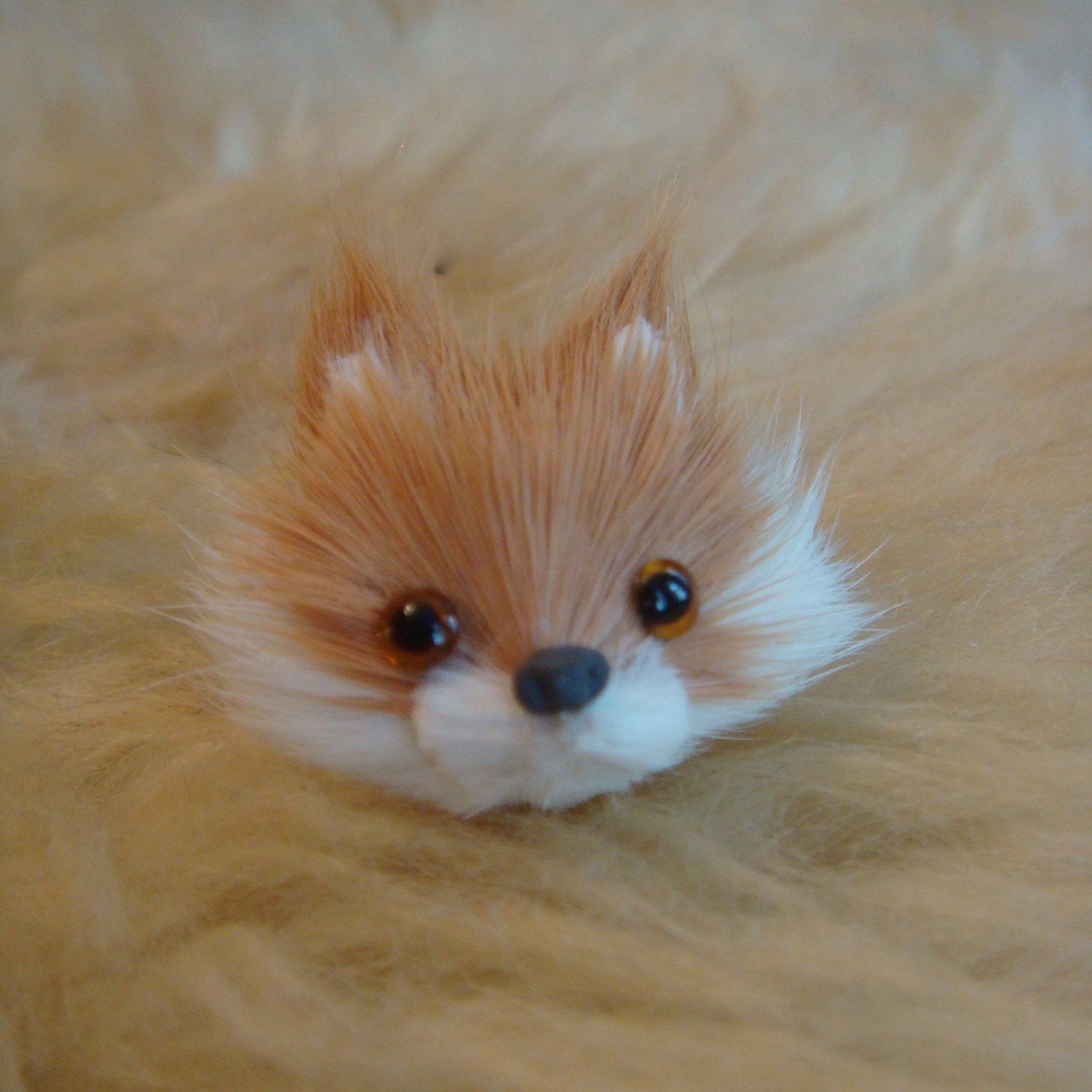 Orange Fox Head Ring