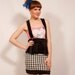 Houndstooth Suspender Ruffle Skirt MADE TO ORDER