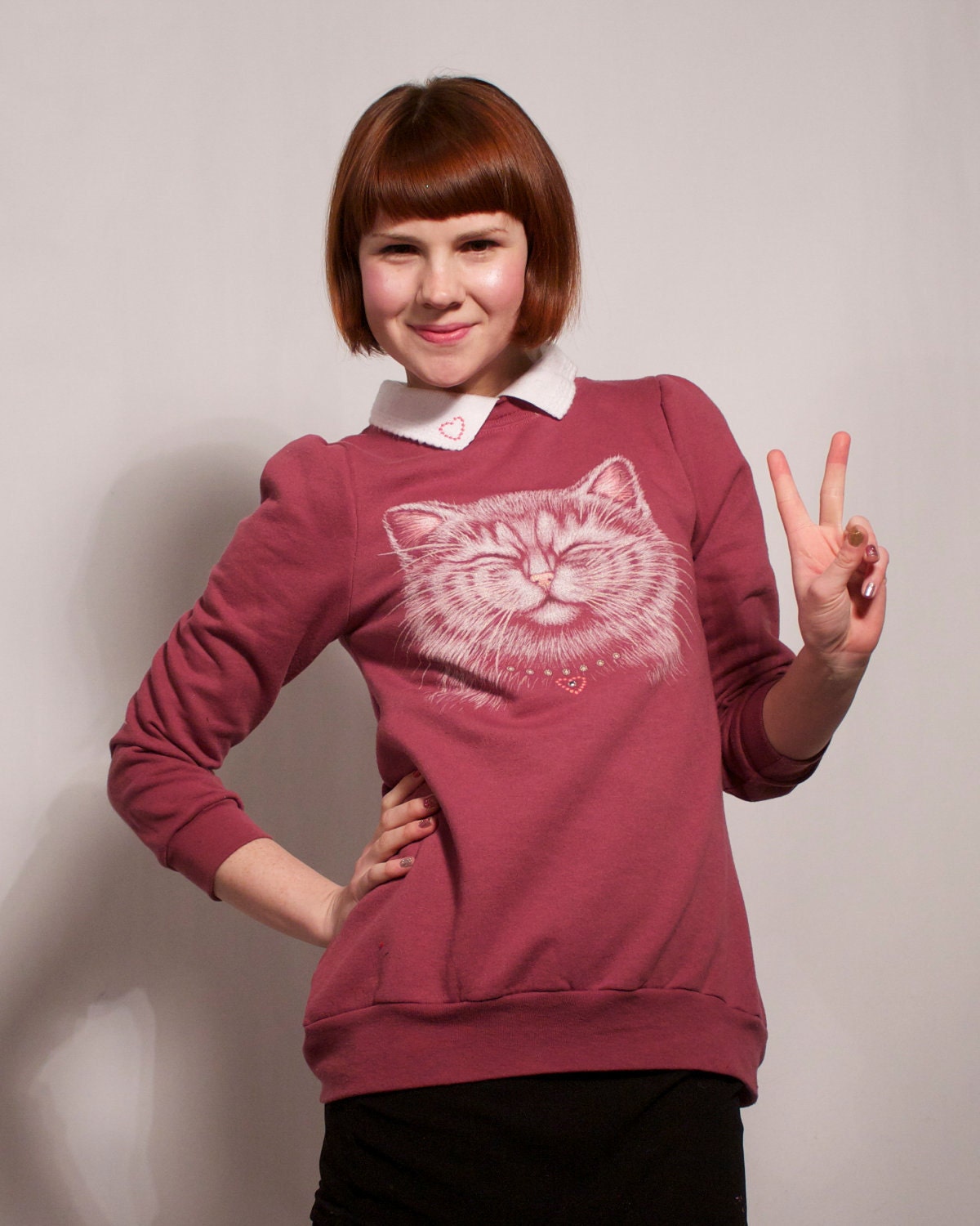 Reconstructed Persian Kitty Sweatshirt