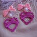Hot Pink and Light Pink Sweetheart Earrings