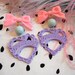 Lilac, Teal and Pink Sweetheart Earrings