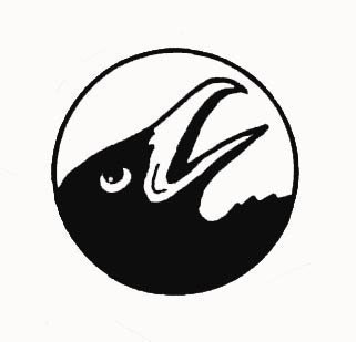Wills Art STAMP- Crow Circle- Unmounted Red Rubber Stamp