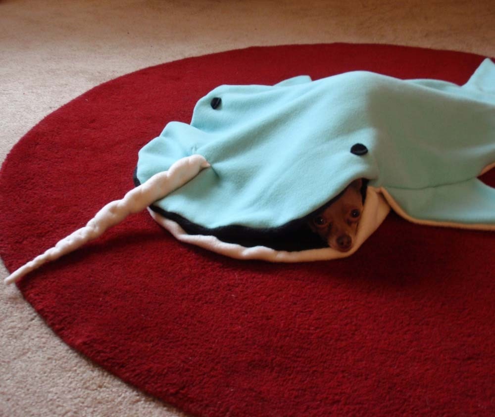 Dog Bed Blanket -- Nigel The Narwhal -- PetCosy -- Silly Pet Sleeping Bag