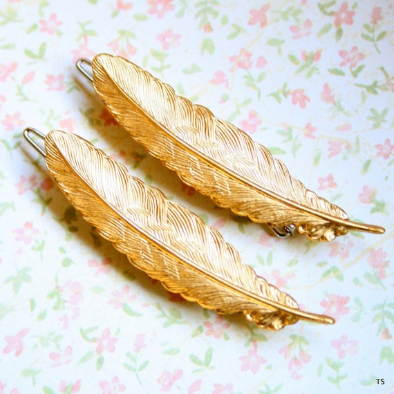 Feather Barrettes