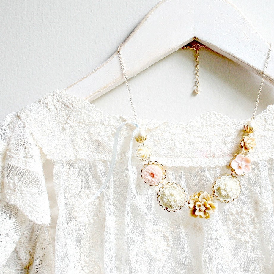 14K GF Blush Floral Charm Necklace