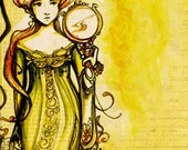 Cymbeline Shakespeare Folio Print - romantic yellow woman queen portrait