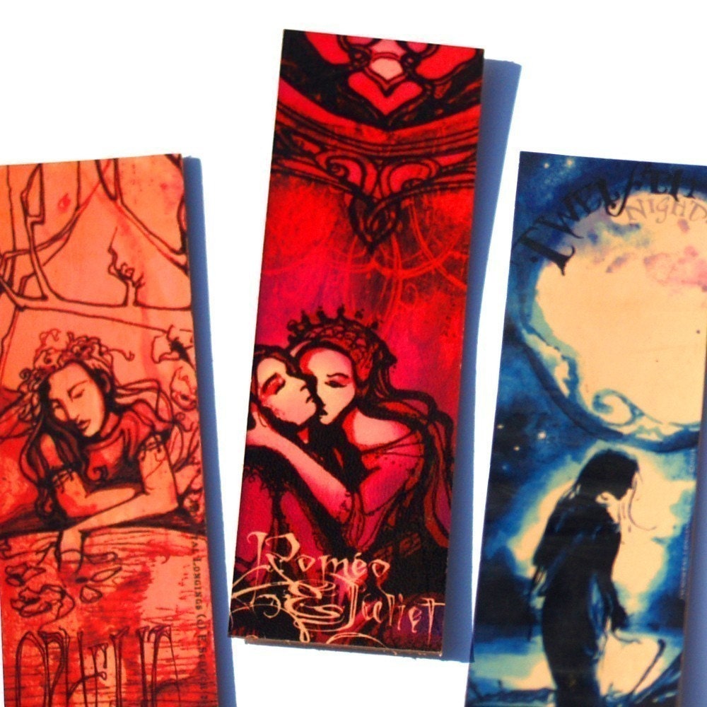 Buy 3 Get 1 Free - Shakespeare Leather Bookmarks