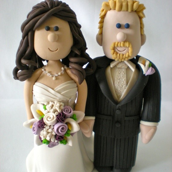 etsy bride and groom cake topper
